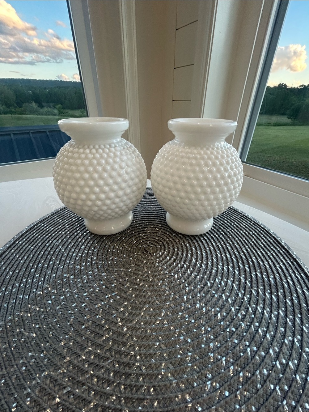 Westmoreland milk glass english hobnail Rose Bud Base